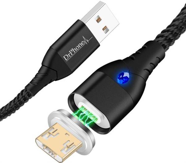 Grote foto drphone echo series 2 meter magnetische micro usb 3a oplaadkabel snellader reversible nylon ge telecommunicatie opladers en autoladers