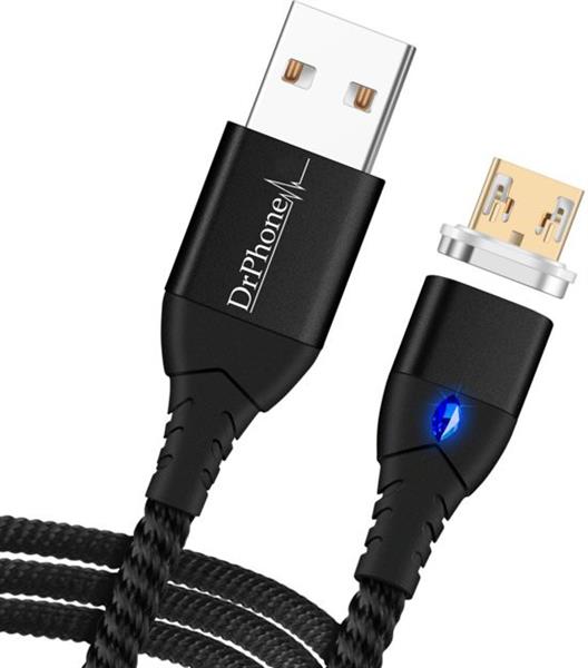 Grote foto drphone echo series 2 meter magnetische micro usb 3a oplaadkabel snellader reversible nylon ge telecommunicatie opladers en autoladers