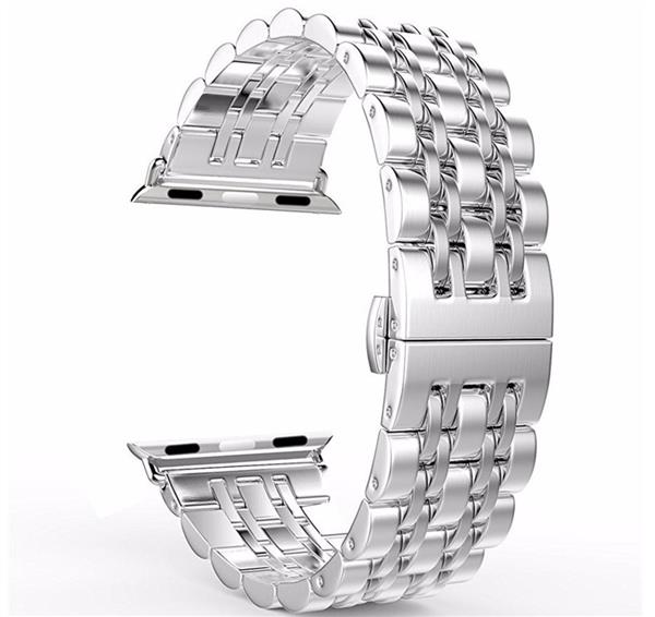 Grote foto drphone 7 kralen horlogeband rvs roestvrij stalen armband geschikt voor ios smartwatch 42mm kleding dames horloges