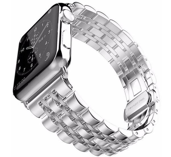 Grote foto drphone 7 kralen horlogeband rvs roestvrij stalen armband geschikt voor ios smartwatch 42mm kleding dames horloges