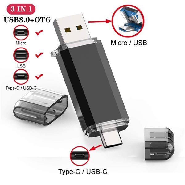 Grote foto drphone ultradrive 256gb 3 in 1 flashdrive usb c micro usb usb 3.0 otg usb stick gesc computers en software overige computers en software