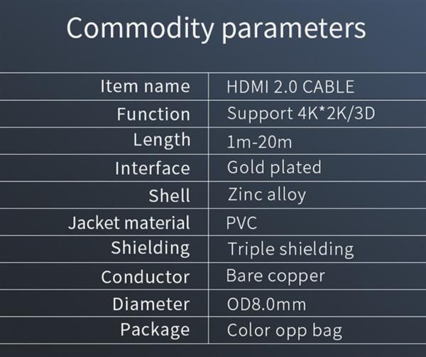 Grote foto drphone hi speed pro hdmi naar hdmi kabel 2.0 gouden connectoren 5 meter audio video 18gb telecommunicatie opladers en autoladers