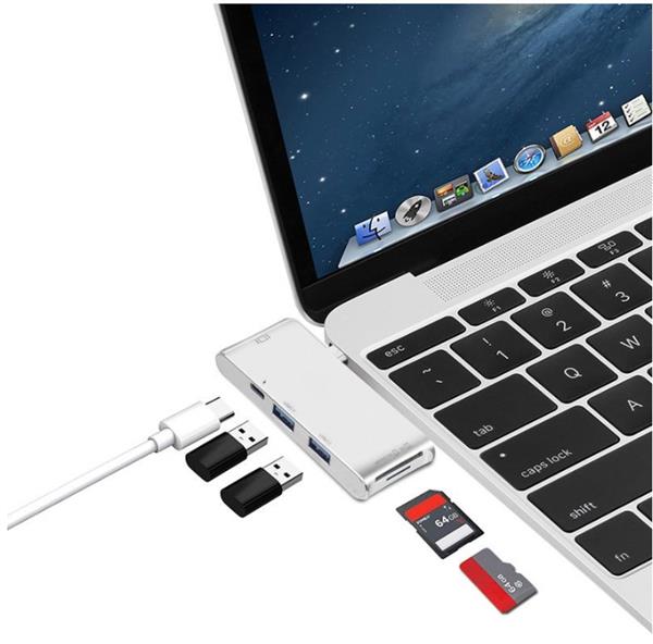 Grote foto drphone 6 in 1 type c hub usb c thunderbolt3 40 gb usb c 5 gb naar 4k hdmi 2 x 3.0 usb sd mic computers en software overige computers en software