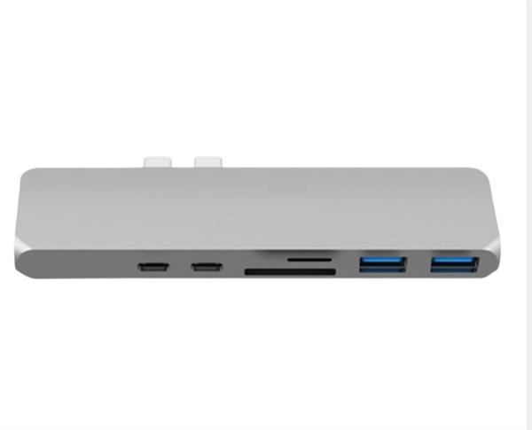 Grote foto drphone 7 in 1 usb c hub dual type c dock 5k output 40 gbps thunderbolt 3 2x usb 3.0 poorten computers en software overige computers en software