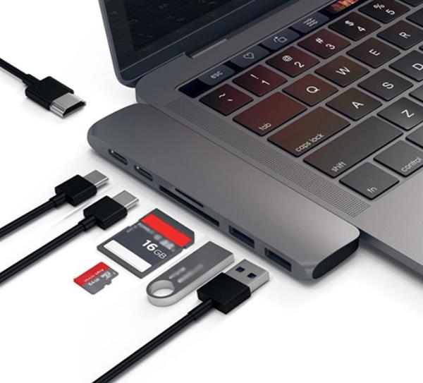 Grote foto drphone 7in1 usb c hub type c thunderbolt 3 2x usb 3.0 poorten 4k hdmi sd microsd 100w pd computers en software overige computers en software