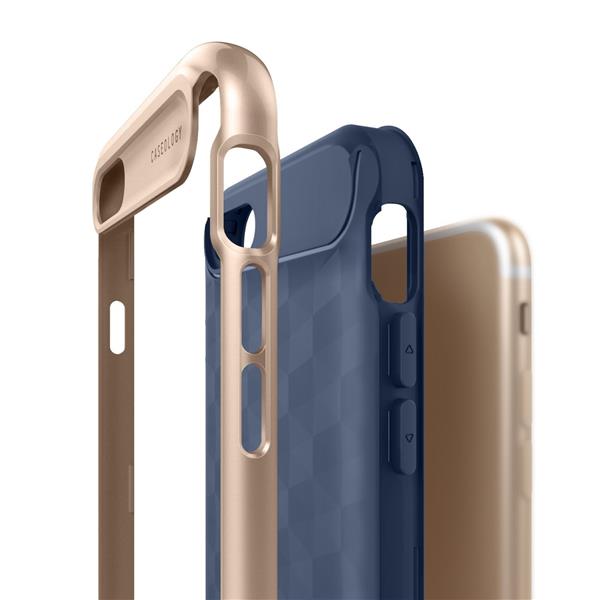 Grote foto caseology parallax series shock proof grip case iphone 7 8 navy blue screenprotector telecommunicatie mobieltjes