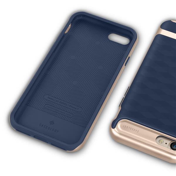 Grote foto caseology parallax series shock proof grip case iphone 7 8 navy blue screenprotector telecommunicatie mobieltjes