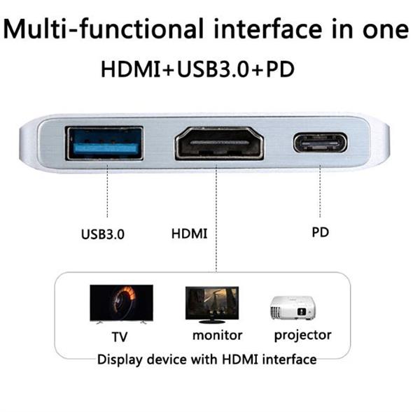 Grote foto drphone usb c naar hdmi usb 3.0 usb c female hub multiport adapter digital hd 4k video out computers en software overige computers en software