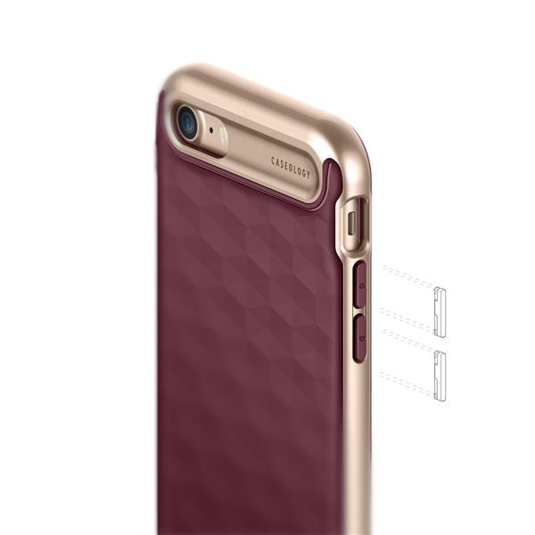 Grote foto caseology parallax series shock proof grip case iphone 7 8 burgundy red screenprotector telecommunicatie mobieltjes