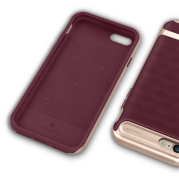 Grote foto caseology parallax series shock proof grip case iphone 7 8 burgundy red screenprotector telecommunicatie mobieltjes