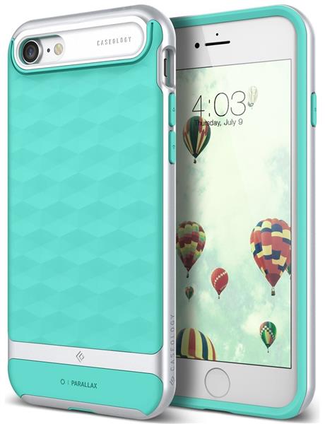 Grote foto caseology parallax series shock proof grip case iphone 8 7 turquiose mint screenprotector telecommunicatie mobieltjes