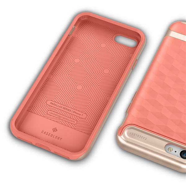 Grote foto caseology parallax series shock proof grip case iphone 7 8 coral pink screenprotector telecommunicatie mobieltjes