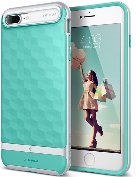 Grote foto caseology parallax series shock proof grip case iphone 7 8 plus turquiose mint screenprotecto telecommunicatie mobieltjes