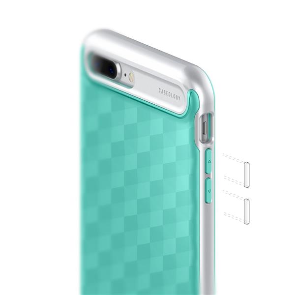 Grote foto caseology parallax series shock proof grip case iphone 7 8 plus turquiose mint screenprotecto telecommunicatie mobieltjes