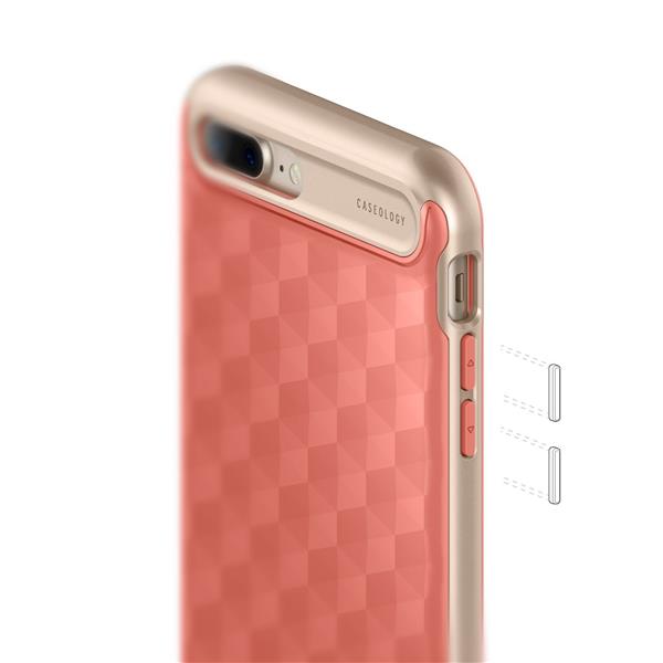 Grote foto caseology parallax series shock proof grip case iphone 7 8 plus coral pink screenprotector telecommunicatie mobieltjes