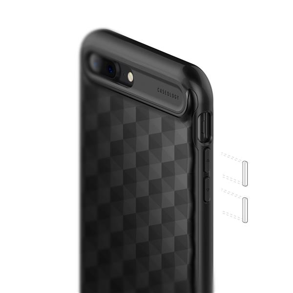 Grote foto caseology parallax series shock proof grip case iphone 7 8 plus black black screenprotector telecommunicatie mobieltjes