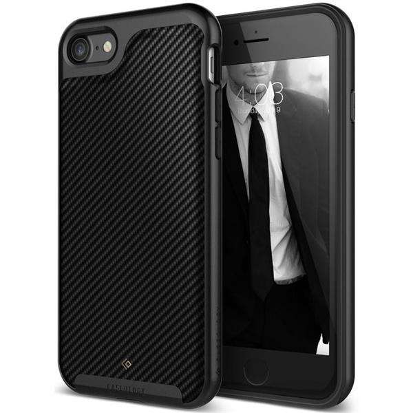 Grote foto caseology envoy series iphone 8 7 matte carbon fiber black iphone screenprotector hd telecommunicatie mobieltjes