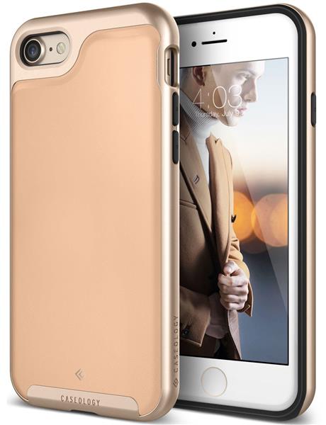 Grote foto caseology envoy series iphone 8 7 leather beige iphone screenprotector hd telecommunicatie mobieltjes