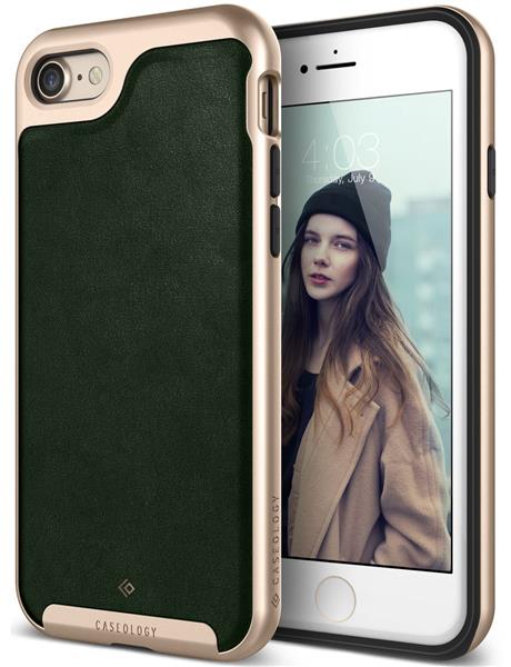 Grote foto caseology envoy series iphone 8 7 leather green iphone screenprotector hd telecommunicatie mobieltjes