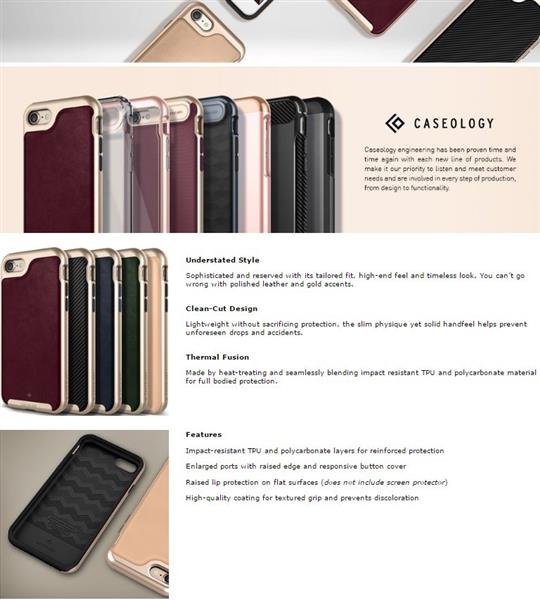 Grote foto caseology envoy series iphone 8 7 carbon fiber black gold iphone screenprotector hd telecommunicatie mobieltjes