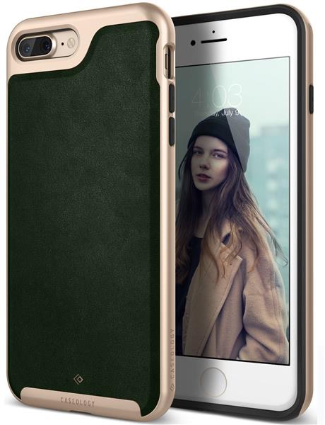 Grote foto caseology envoy series iphone 8 7 plus leather green iphone screenprotector hd telecommunicatie mobieltjes