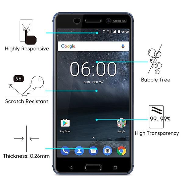 Grote foto drphone nokia 6 glas 4d volledige glazen dekking full coverage curved edge frame tempered glass zwar telecommunicatie mobieltjes