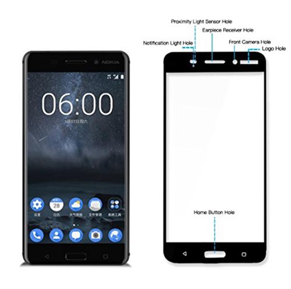 Grote foto drphone nokia 8 glas 4d volledige glazen dekking full coverage curved edge frame tempered glass zwar telecommunicatie mobieltjes