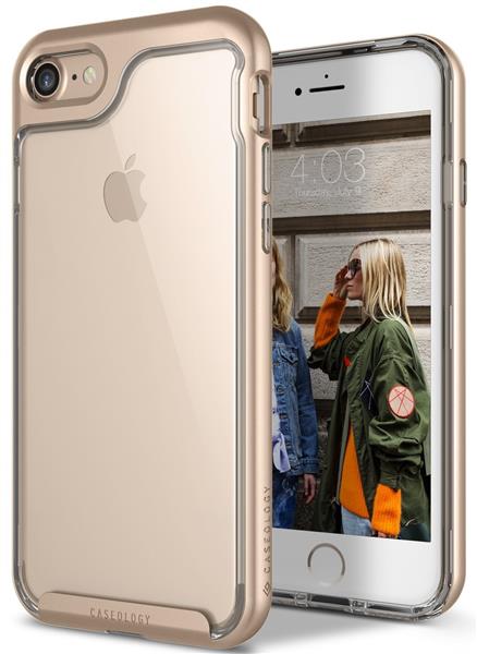 Grote foto caseology skyfall series shock proof grip case iphone 8 7 gold screenprotector telecommunicatie mobieltjes