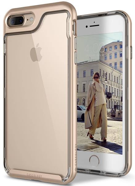 Grote foto caseology skyfall series shock proof grip case iphone 8 7 plus gold screenprotector telecommunicatie mobieltjes