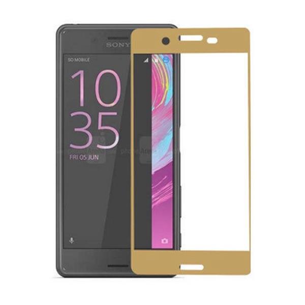 Grote foto drphone sony x glas 4d volledige glazen dekking full coverage curved edge frame tempered glass goud telecommunicatie mobieltjes