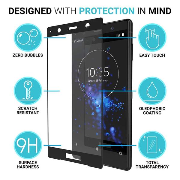 Grote foto drphone sony xz2 premium glas 4d volledige glazen dekking full coverage curved edge frame tempered telecommunicatie mobieltjes