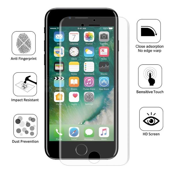 Grote foto drphone iphone 7 8 3d pet full coverage flexibele anti shock glass screen protector tot aan de rand telecommunicatie mobieltjes