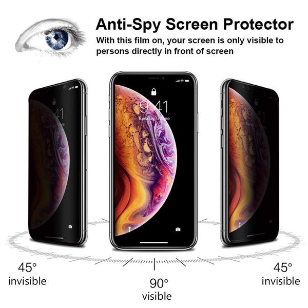 Grote foto drphone iphone xs max 6.5 inch privacy tempered glass screenprotector anti spy glas glazen scr telecommunicatie mobieltjes