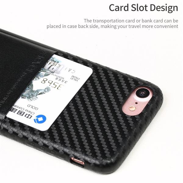 Grote foto iphone 7 plus x level card case carbon style kaarthouder case zwart telecommunicatie mobieltjes