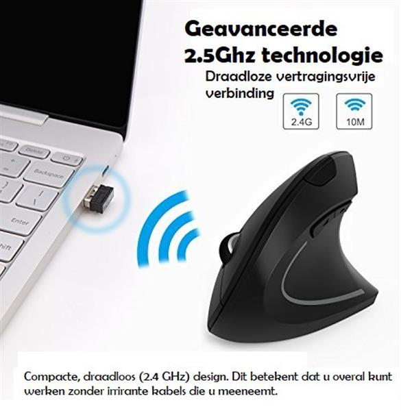 Grote foto elementkey ergo4 verticale muis wit draadloze muis met aaa batterijen rsi 3 verstelbare dpi o computers en software overige computers en software