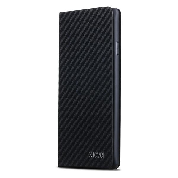 Grote foto iphone 7 plus x level wallet carbon style portemonnee case zwart telecommunicatie mobieltjes