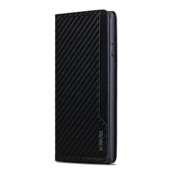 Grote foto iphone 7 plus x level wallet serie 2 carbon style portemonnee case zwart telecommunicatie mobieltjes