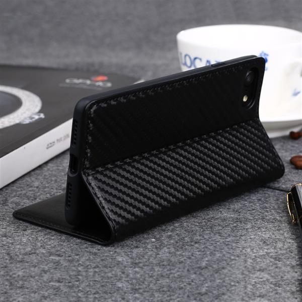 Grote foto iphone 7 plus x level wallet serie 2 carbon style portemonnee case zwart telecommunicatie mobieltjes