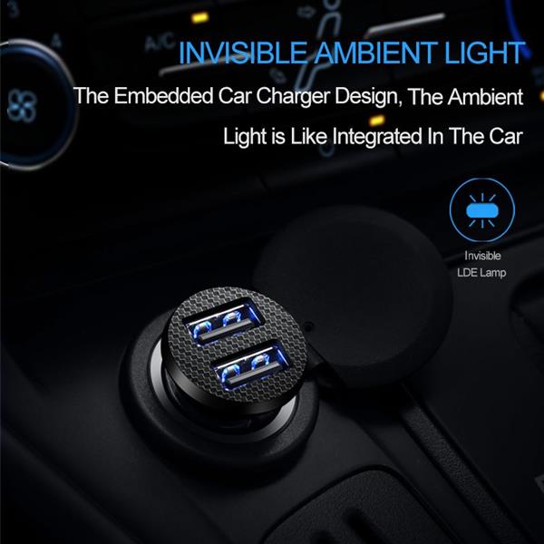 Grote foto drphone invisible 5v 2.4a usb auto oplader 1 meter apple lightning telecommunicatie opladers en autoladers