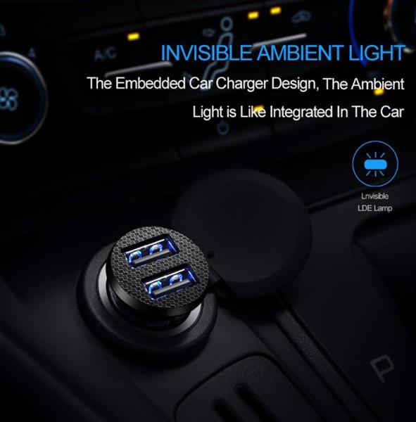 Grote foto drphone invisible 5v 2.4a usb auto oplader 1 meter apple lightning telecommunicatie opladers en autoladers