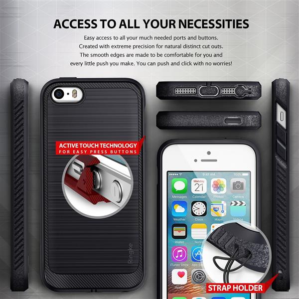 Grote foto rearth ringke onyx drop proof slim case iphone se 5s 5 black ringke hd schermfolie telecommunicatie mobieltjes