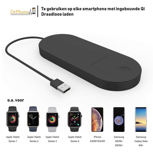 Grote foto drphone wireless dock bureaulader docking station qi lader geschikt voor apple watch 4 3 kleding dames horloges