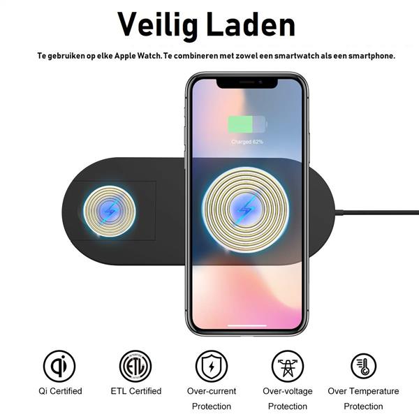 Grote foto drphone wireless dock bureaulader docking station qi lader geschikt voor apple watch 4 3 kleding dames horloges