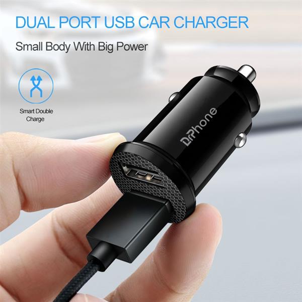 Grote foto drphone invisible 5v 2.4a usb auto oplader voor mobiele telefoon tablet gps fast charger mini auto o telecommunicatie opladers en autoladers