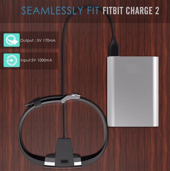 Grote foto multi pack 2x premium usb oplaadkabel adapter geschikt voor fitbit charge 2 lader laadkabel kleding dames horloges