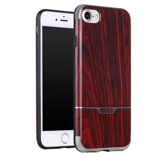 Grote foto iphone 7 x level natureliving luxe houtenstyle tpu case winered telecommunicatie mobieltjes