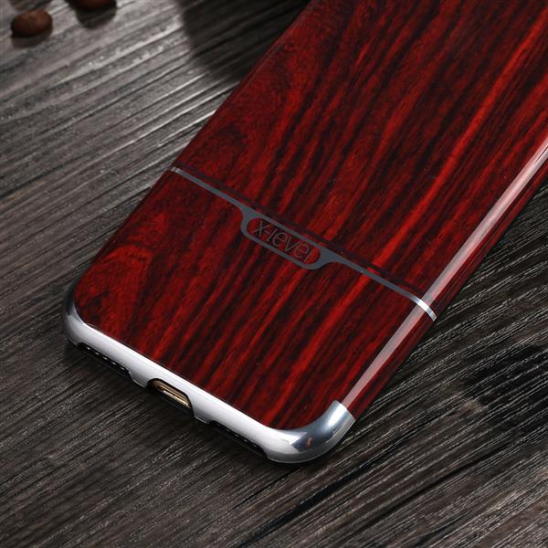 Grote foto iphone 7 x level natureliving luxe houtenstyle tpu case winered telecommunicatie mobieltjes