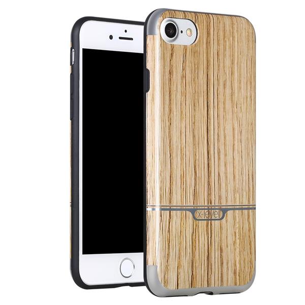 Grote foto iphone 7 plus x level natureliving luxe houtenstyle tpu case bruin telecommunicatie mobieltjes