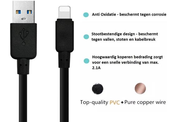 Grote foto olesit uns k107 usb lightning kabel 1 meter voor o.a iphone x 10 iphone 8 8 plus iphone se telecommunicatie opladers en autoladers