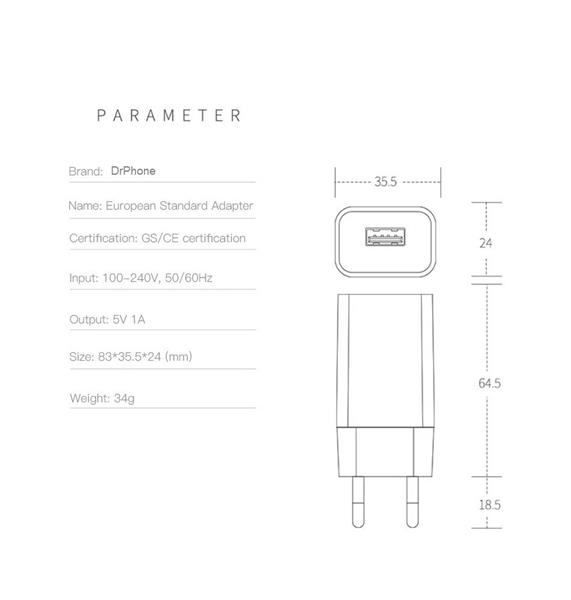 Grote foto 1 pack gecertificeerde drphone usb lader stekker oplader oplaadkabel geschikt voor iphone ipad telecommunicatie opladers en autoladers
